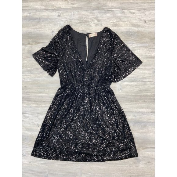 ALTARD’S STATE BLACK  SEQUIN MINI DRESS - Picture 8 of 9